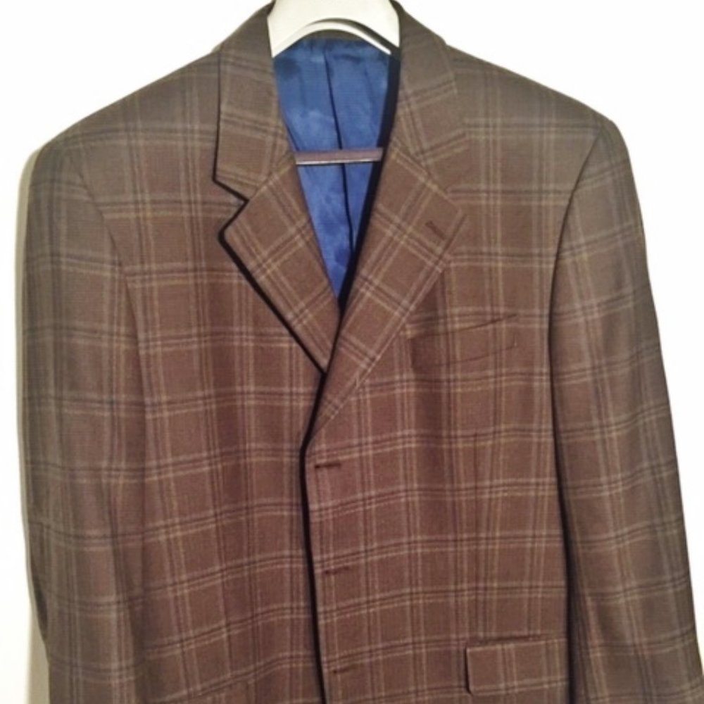 ZIGNONE 100% WOOL BOHO VINTAGE MEN BLAZER SIZE 46R